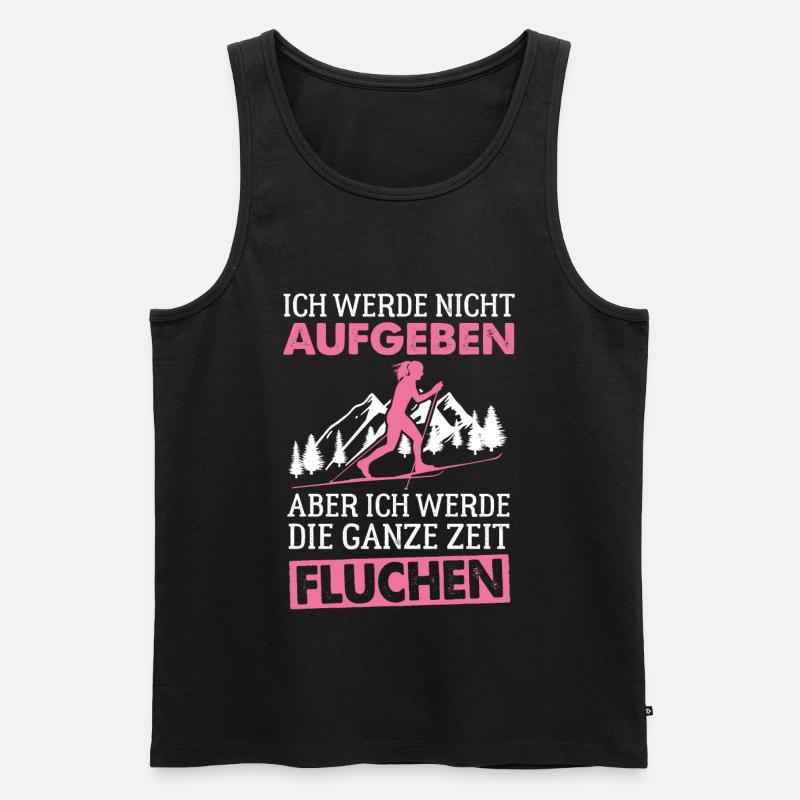 Ich werde nicht aufgeben Langlauf Langläuferin Fun - Männer Premium Bio Tank Top - Schwarz