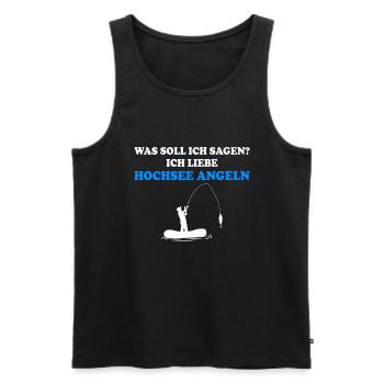 Hochsee Angeln Dorsch - Männer Premium Bio Tank Top - Schwarz - Vorne - Michal (187cm)