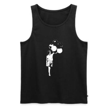 Balloon girl street art dark colors - Men's Premium Organic Tank Top - black - Front - Michal (187cm)