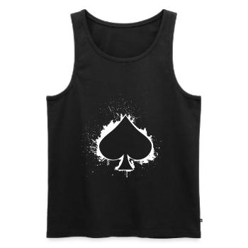 Card symbols playing cards spades card game - Men's Premium Organic Tank Top - black - Front - AI Model Male 178 light (178cm)