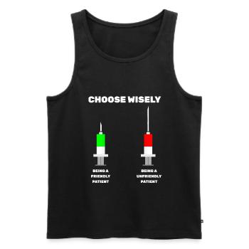 Choose Wisely syringe nurse medical professional MFA - Men's Premium Organic Tank Top - black - Front - Michal (187cm)