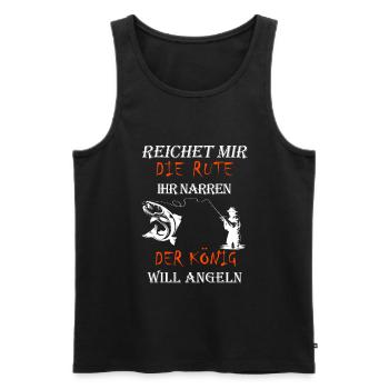 Angel Rute - Männer Premium Bio Tank Top - Schwarz - Vorne - AI Model Male 178 light (178cm)