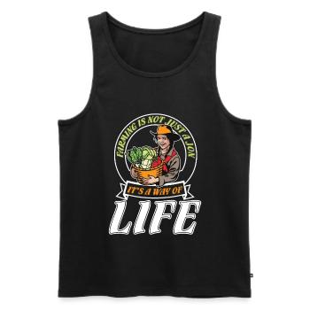 Farmer cows farmer yard gift - Men's Premium Organic Tank Top - black - Front - Michal (187cm)