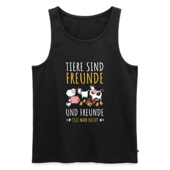 Tiere sind Freunde Vegan Leben Veganer Veganerin - Männer Premium Bio Tank Top - Schwarz - Vorne - Michal (187cm)