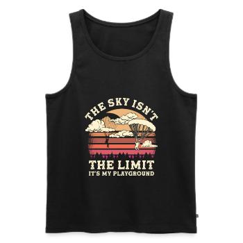 Paragliding Sky Limit - Männer Premium Bio Tank Top - Schwarz - Vorne - Michal (187cm)