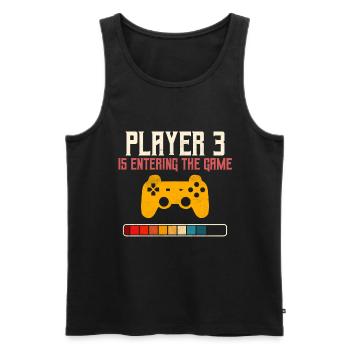 Jeu joueur 3 - Débardeur bio Premium Homme - noir - Devant - AI Model Male 178 light (178cm)