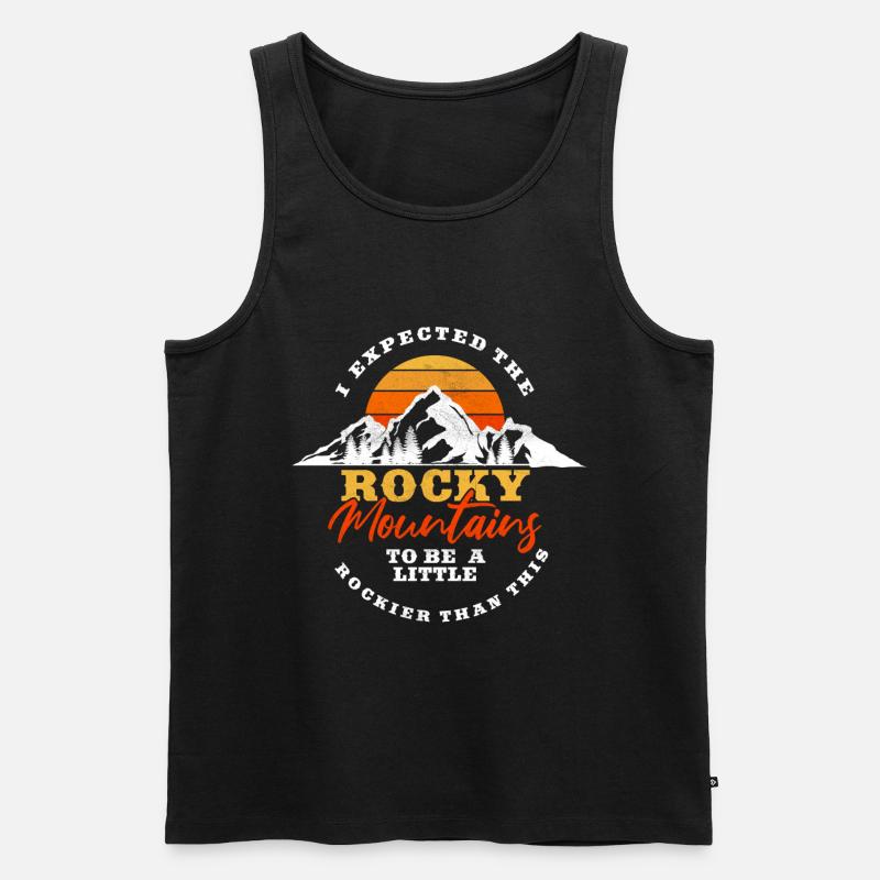 Rocky Mountains Rockier - Männer Premium Bio Tank Top - Schwarz