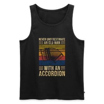 Accordion Underestimate Old Man - Männer Premium Bio Tank Top - Schwarz - Vorne - Michal (187cm)