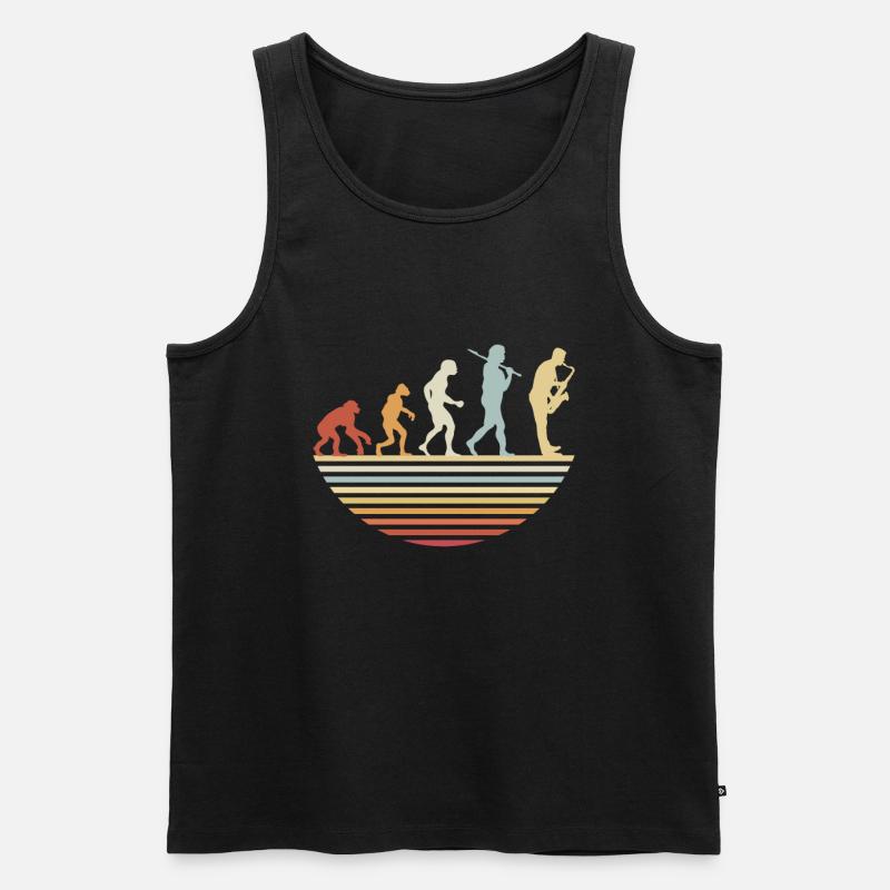 Saxophone evolution - Men's Premium Organic Tank Top - black