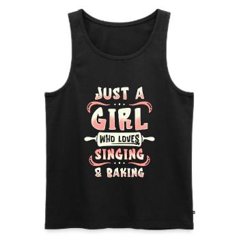 Just A Girl Who Loves Singing And Baking - Men's Premium Organic Tank Top - black - Front - Michal (187cm)