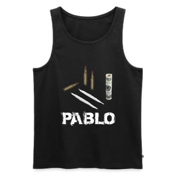 Pablo Escobar Drugs - Männer Premium Bio Tank Top - Schwarz - Vorne - AI Model Male 178 light (178cm)