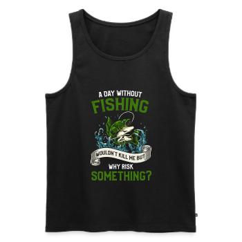 Angler Fishing Fishing Fisherman Fish Fishing Angel - Men's Premium Organic Tank Top - black - Front - Michal (187cm)