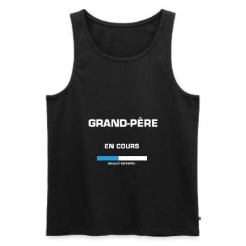 grand père en cours veuillez patienter - Débardeur bio Premium Homme - noir - Devant - Michal (187cm)