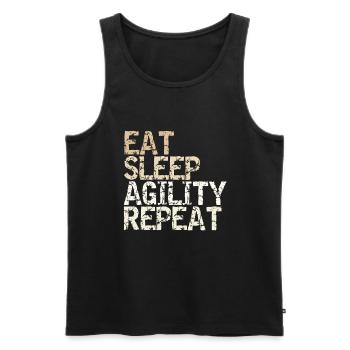 Eat Sleep Agility Repeat Hundetrainer Geschenkidee - Männer Premium Bio Tank Top - Schwarz - Vorne - Michal (187cm)