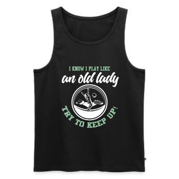 Tennis Tennisspieler Tennisschläger Tennisplatz - Männer Premium Bio Tank Top - Schwarz - Vorne - Michal (187cm)