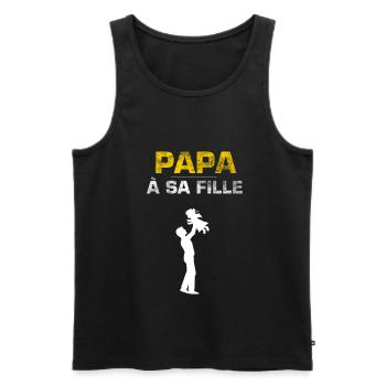 papa à sa fille - Débardeur bio Premium Homme - noir - Devant - Michal (187cm)