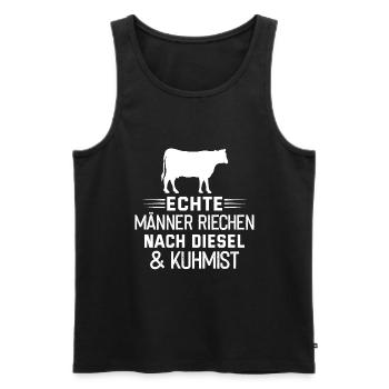 Landwirt Bauer Kühe Traktor Bauernhof Farmer Mann - Männer Premium Bio Tank Top - Schwarz - Vorne - Michal (187cm)