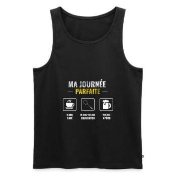 ma journée parfaite - badminton - Débardeur bio Premium Homme - noir - Devant - Michal (187cm)