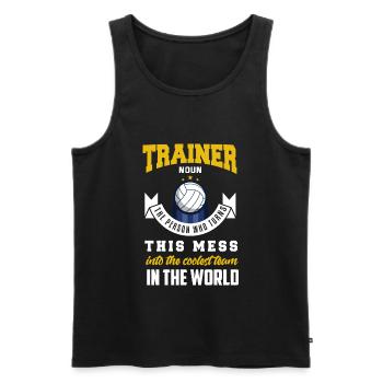Volleyball Trainer Volleyballer Mannschaft Ball - Männer Premium Bio Tank Top - Schwarz - Vorne - Michal (187cm)