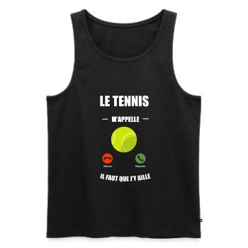 tennis m appelle - Débardeur bio Premium Homme - noir - Devant - Michal (187cm)