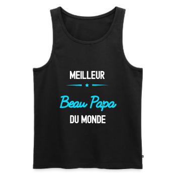 meilleur Beau Papa du monde cadeau - Débardeur bio Premium Homme - noir - Devant - Michal (187cm)