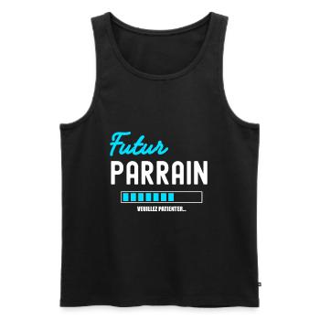futur parrain patientez famille - Débardeur bio Premium Homme - noir - Devant - Michal (187cm)
