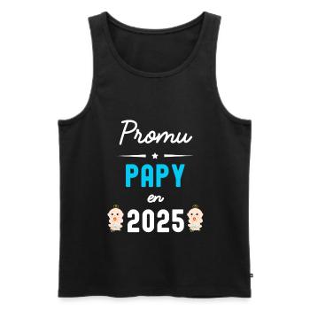 Promu papy en 2025 - Débardeur bio Premium Homme - noir - Devant - Michal (187cm)