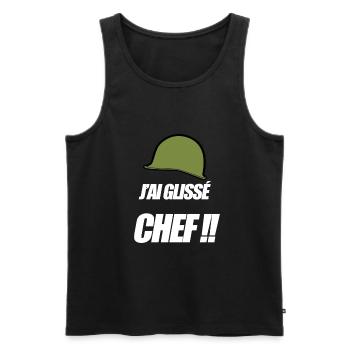j ai glissé chef casque 7e compagnie - Débardeur bio Premium Homme - noir - Devant - Michal (187cm)