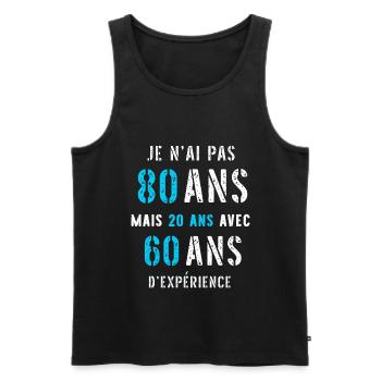 pas 80 ans mais 20 ans homme - Débardeur bio Premium Homme - noir - Devant - Michal (187cm)