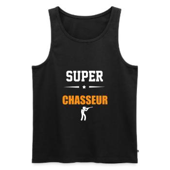 SUPER chasseur - Débardeur bio Premium Homme - noir - Devant - Michal (187cm)
