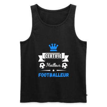 certifié meilleur footballeur - Débardeur bio Premium Homme - noir - Devant - Michal (187cm)