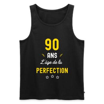 90 ans l age de la perfection - Débardeur bio Premium Homme - noir - Devant - Michal (187cm)