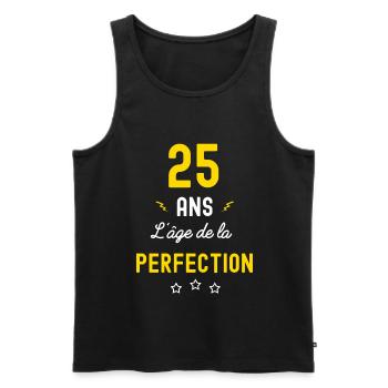 25 ans l age de la perfection - Débardeur bio Premium Homme - noir - Devant - Michal (187cm)