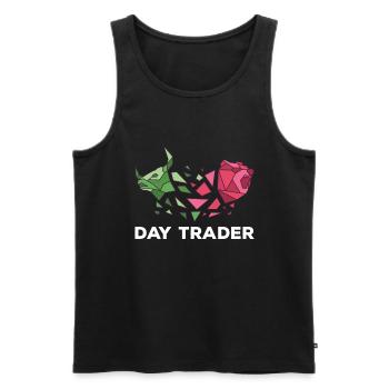 Bourse pour Day Trader - Débardeur bio Premium Homme - noir - Devant - Michal (187cm)