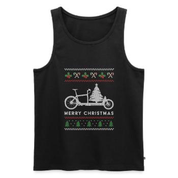 Cargo bike Ugly Christmas Sweater - Men's Premium Organic Tank Top - black - Front - AI Model Male 178 light (178cm)
