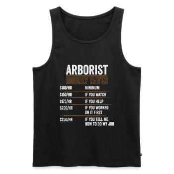 Baumpfleger Stundensätze für einen Baumpfleger - Männer Premium Bio Tank Top - Schwarz - Vorne - AI Model Male 178 light (178cm)