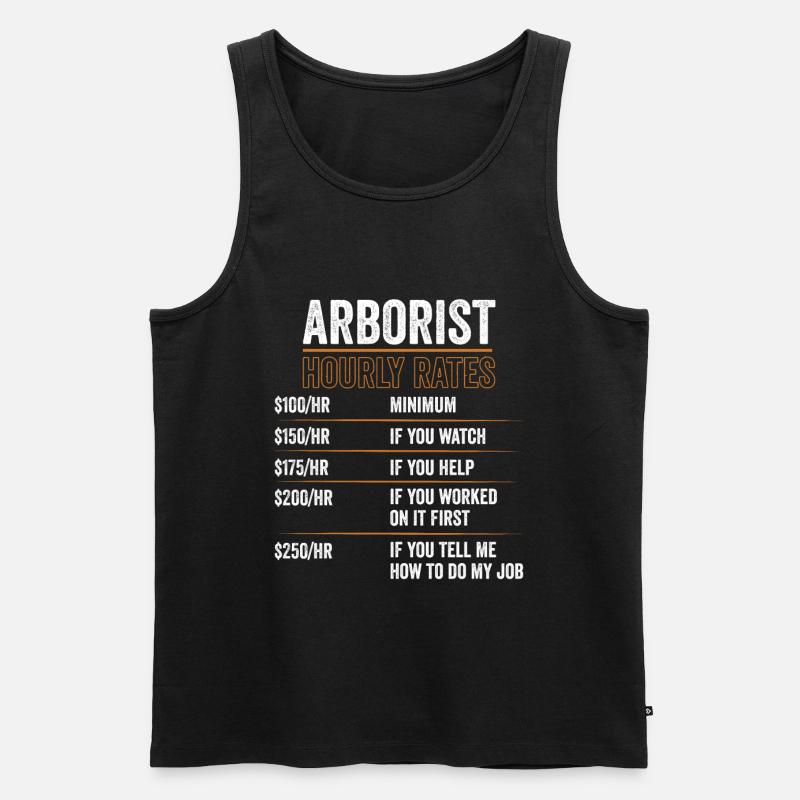Baumpfleger Stundensätze für einen Baumpfleger - Männer Premium Bio Tank Top - Schwarz