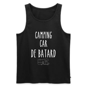 camping car de batard humour - Débardeur bio Premium Homme - noir - Devant - Michal (187cm)