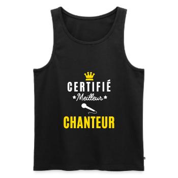 certifié meilleur Chanteur - Débardeur bio Premium Homme - noir - Devant - Michal (187cm)