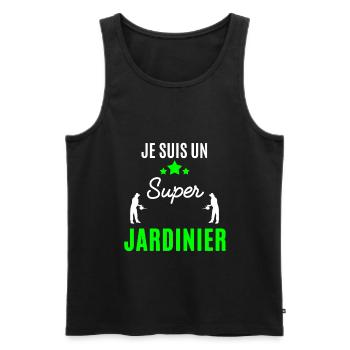 je suis un super Jardinier - Débardeur bio Premium Homme - noir - Devant - Michal (187cm)