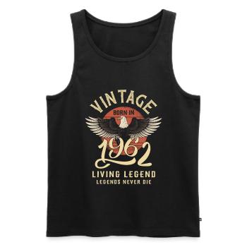 Vintage 1962 Born - Männer Premium Bio Tank Top - Schwarz - Vorne - Michal (187cm)