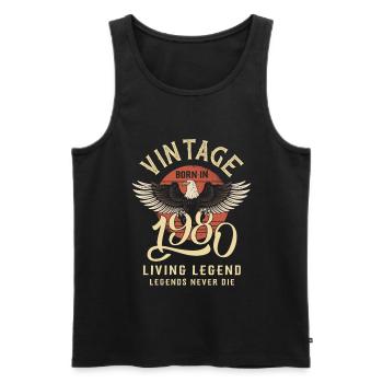 Vintage 1980 Born - Männer Premium Bio Tank Top - Schwarz - Vorne - Michal (187cm)