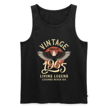 Vintage 1965 Born - Männer Premium Bio Tank Top - Schwarz - Vorne - AI Model Male 178 light (178cm)
