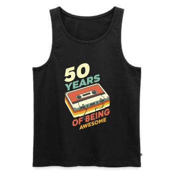 50 Years Awesome - Männer Premium Bio Tank Top - Schwarz - Vorne - Michal (187cm)