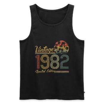 Vintage 1982 Limited Edition - Männer Premium Bio Tank Top - Schwarz - Vorne - AI Model Male 178 light (178cm)