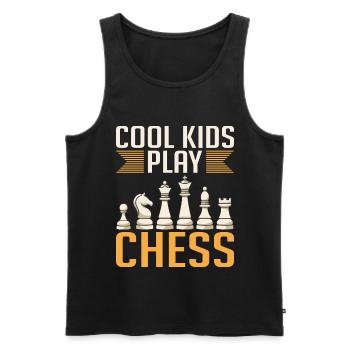 Coole Kids Spielen Schach - Männer Premium Bio Tank Top - Schwarz - Vorne - AI Model Male 178 light (178cm)