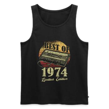 Best Of 1974 Retro Cassette Tape - Männer Premium Bio Tank Top - Schwarz - Vorne - Michal (187cm)