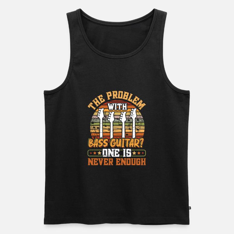 Das Problem mit der Bassgitarre - Männer Premium Bio Tank Top - Schwarz