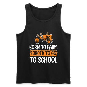 Born To Farm Forced To Go To School Tractor - Men's Premium Organic Tank Top - black - Front - AI Model Male 178 light (178cm)