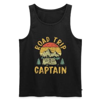 Road Trip Captain Funny RV Trailer - Männer Premium Bio Tank Top - Schwarz - Vorne - Michal (187cm)
